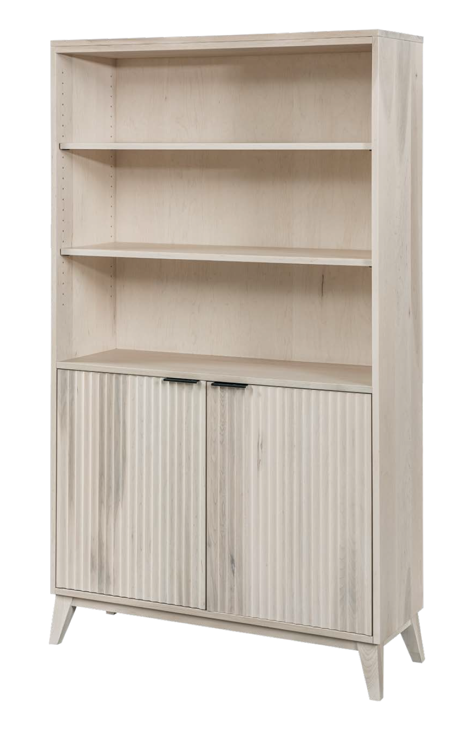 Sofi- Amish Handcrafted Bookcase With Fluted Doors