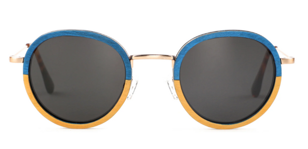 Steve / Metal x Wood Sunglasses / Two Tone / Polarized Lenses