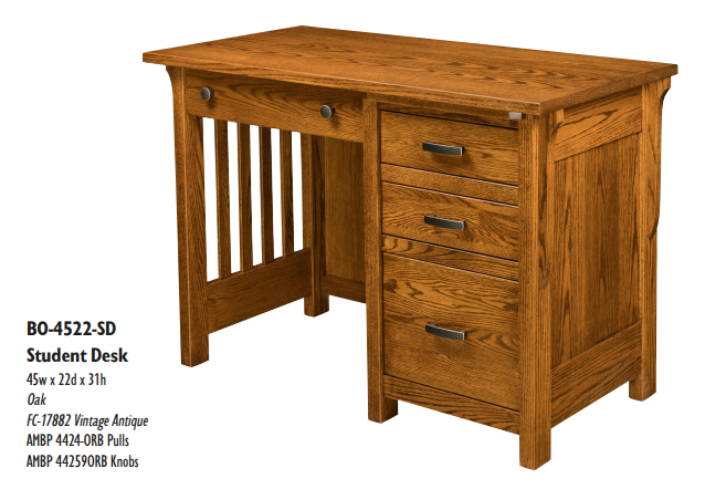 Boston - Amish Handcrafted Student Desk / Quick Ship