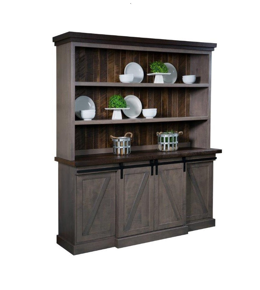 The Drayton - Amish Barn Door Open Top Hutch