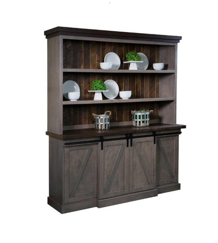 The Drayton - Amish Barn Door Open Top Hutch