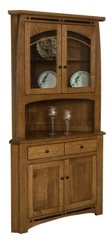 Boulder Creek - Amish Handcrafted Corner Curio Hutch