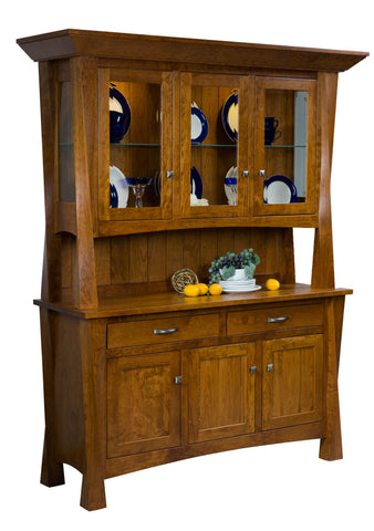 Lexington - Amish Solid Wood 3 Door Dining Hutch