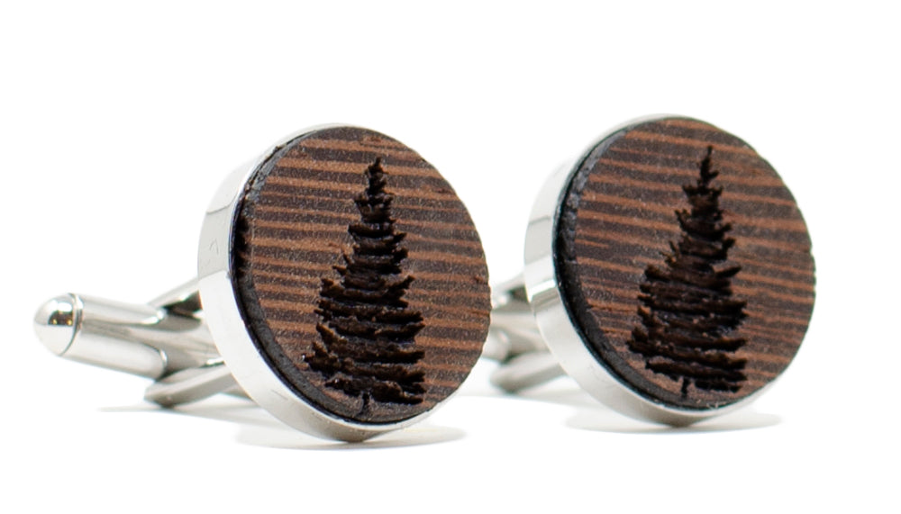 Pine Tree Cufflinks - Wenge Wood