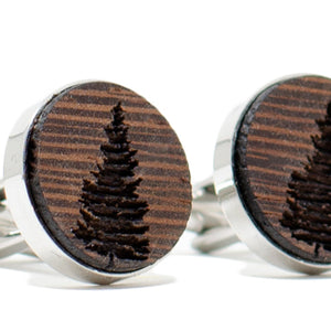 Pine Tree Cufflinks - Wenge Wood