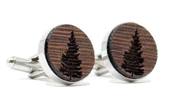 Pine Tree Cufflinks - Wenge Wood