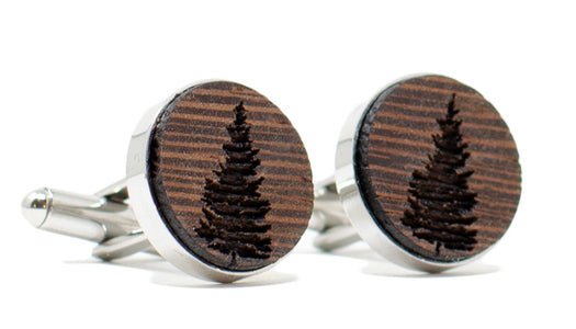 Pine Tree Cufflinks - Wenge Wood