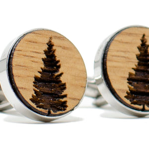 Pine Tree Cufflinks - Whiskey Barrel