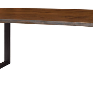 U Series - Rustic Walnut Live Edge Dining Table with Steel Base