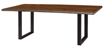 U Series - Rustic Walnut Live Edge Dining Table with Steel Base