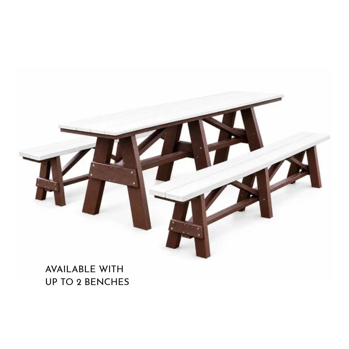 Classic - Poly Outdoor A-Frame Picnic Table w/ Optional Benches