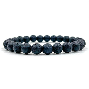Union - Smooth Lava Rock Gemstone Beaded Bracelet