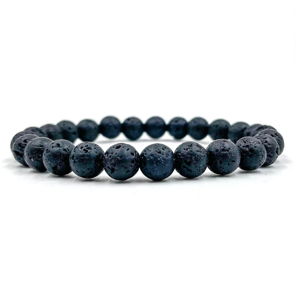 Union - Smooth Lava Rock Gemstone Beaded Bracelet