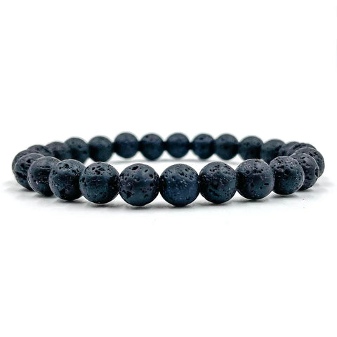 Union - Smooth Lava Rock Gemstone Beaded Bracelet