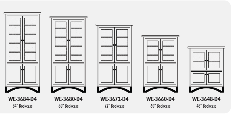 Weston - Amish Solid Wood Bookcase With Top & Bottom Doors