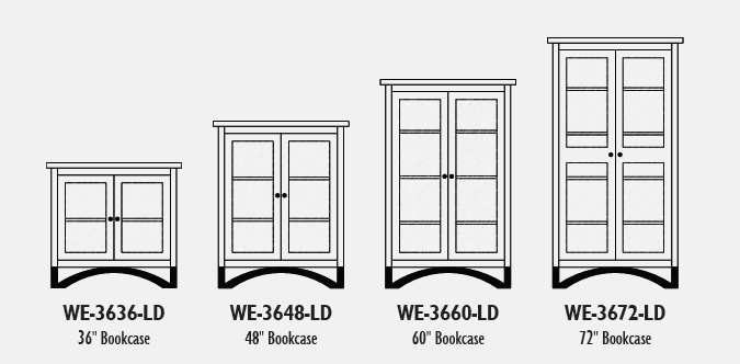 Weston - Amish Solid Wood Bookcase With Glass Doors