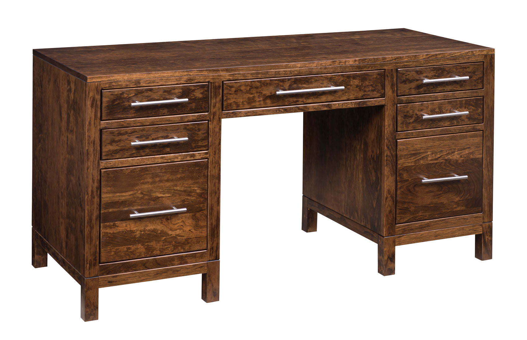 Vienna - Amish Mid Century Modern Double Pedestal Desk