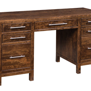 Vienna - Amish Mid Century Modern Double Pedestal Desk