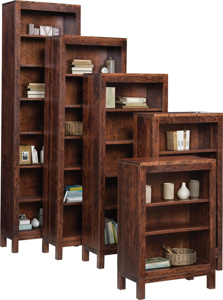 Vienna - Amish Mid Century Modern Bookcase - 24" Width