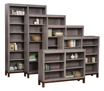Vienna - Amish Mid Century Modern Bookcase - 48" Width (Quick-Ship)