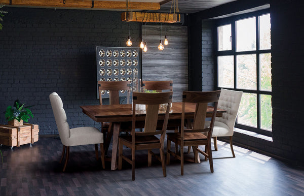 Venice Trestle - Handcrafted Solid Top or Extension Dining Table