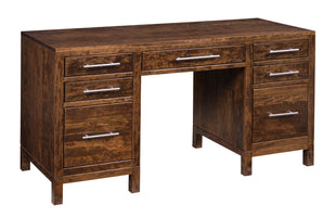 Vienna - Amish Handcrafted Double Pedestal Desk w/ Optional Hutch Topper