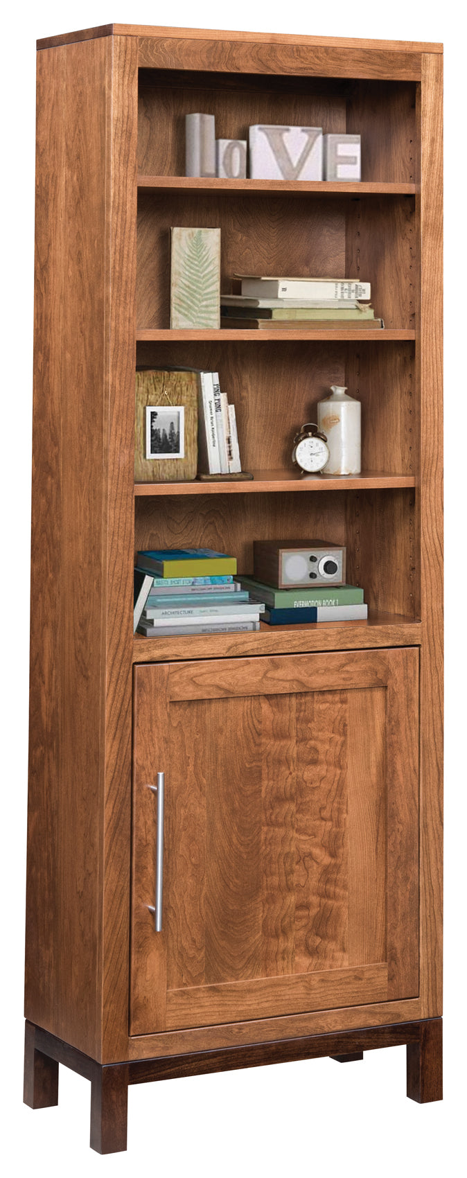 Vienna - Amish Mid Century Modern Bookcase - 24" Width
