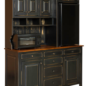 Vintage Pine- Amish Handcrafted Cafe Cabinet With Hutch