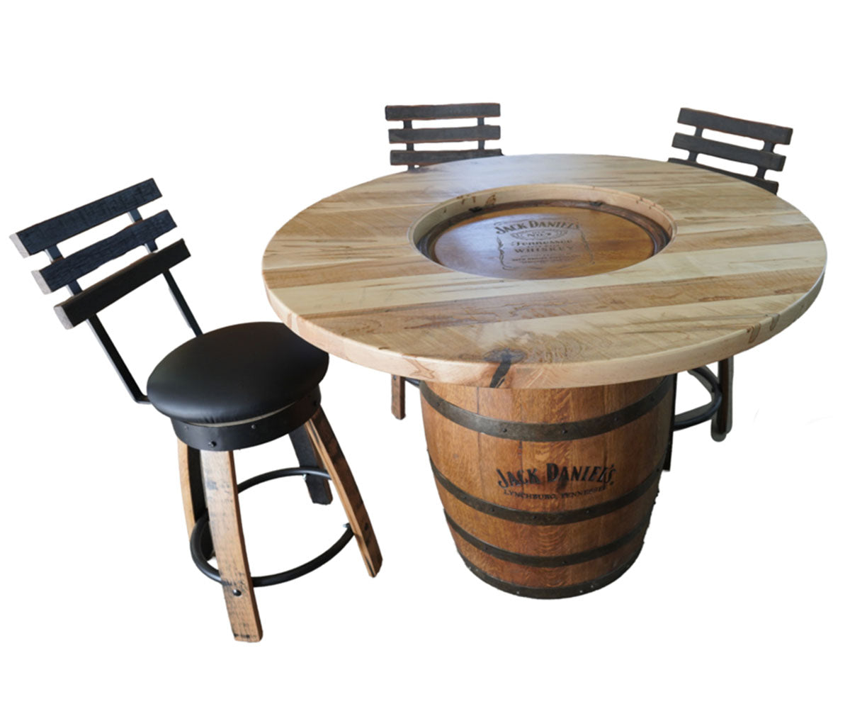 Amish Handcrafted Whiskey Barrel Table