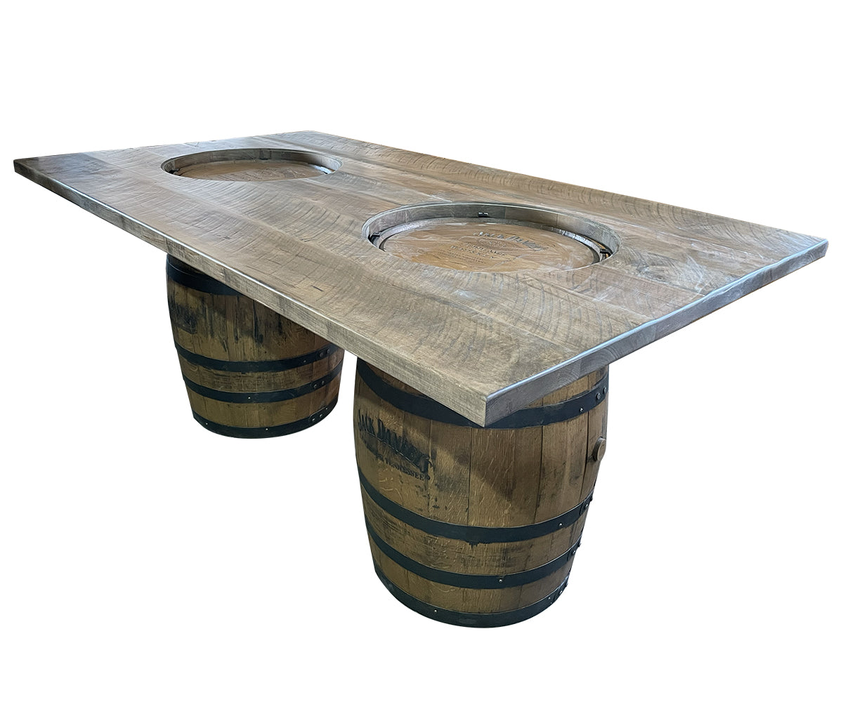 The Distillery - Amish Handcrafted Double Whiskey Barrel Dining Table