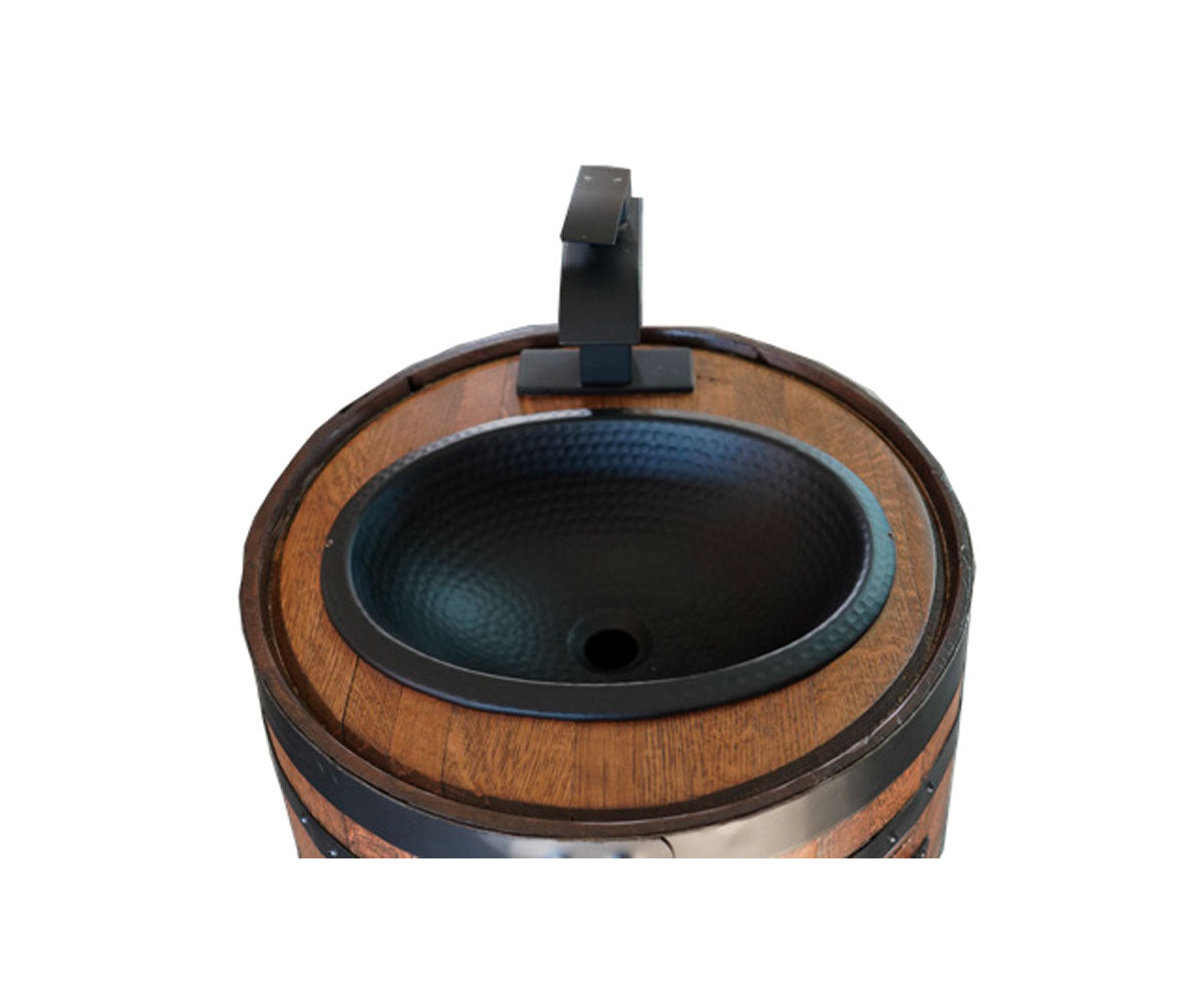 The Washstand - Amish Handcrafted Whiskey Barrel Vanity Sink