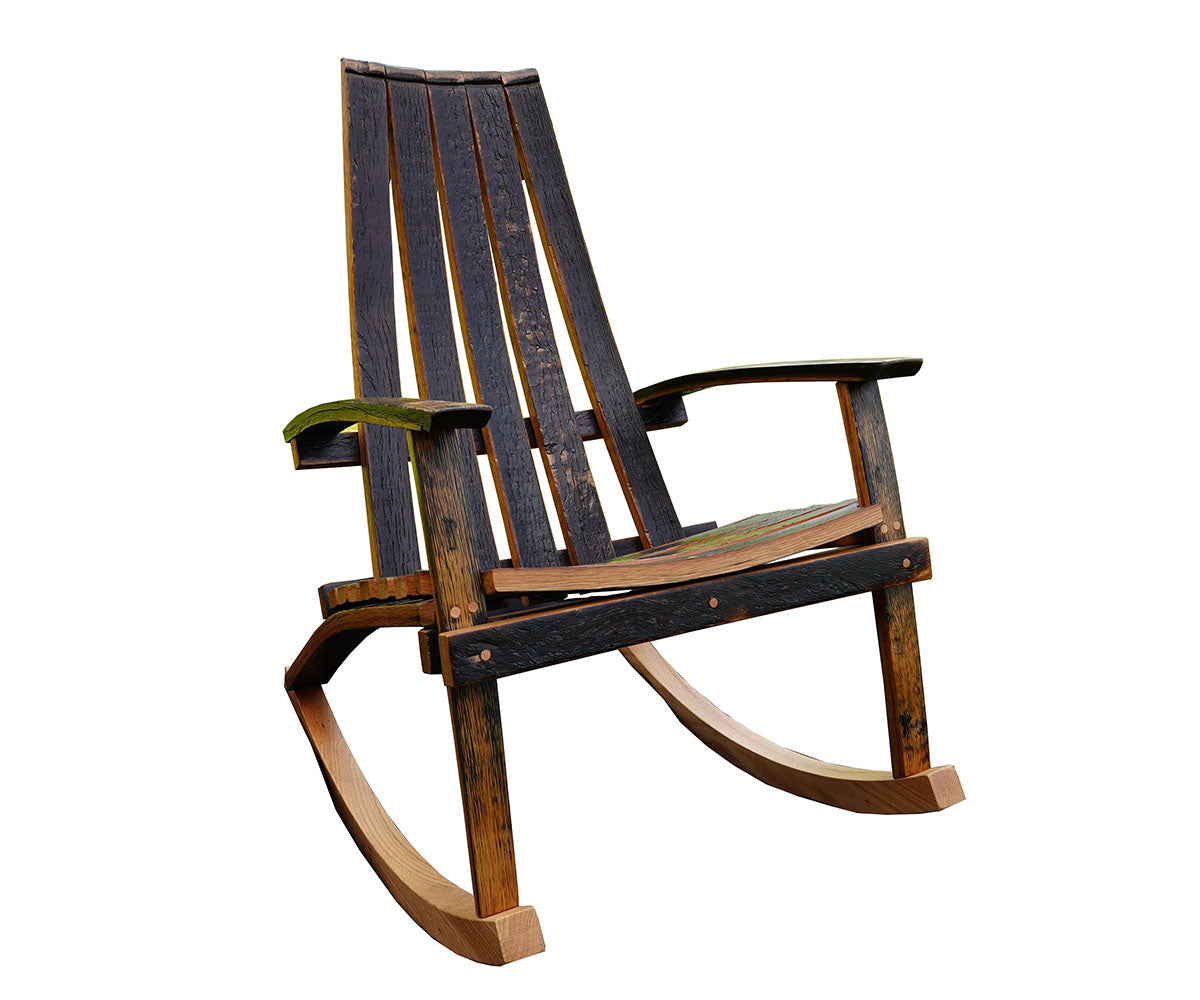 Straight Pour - Amish Handcrafted Whiskey Barrel Rocking Chair