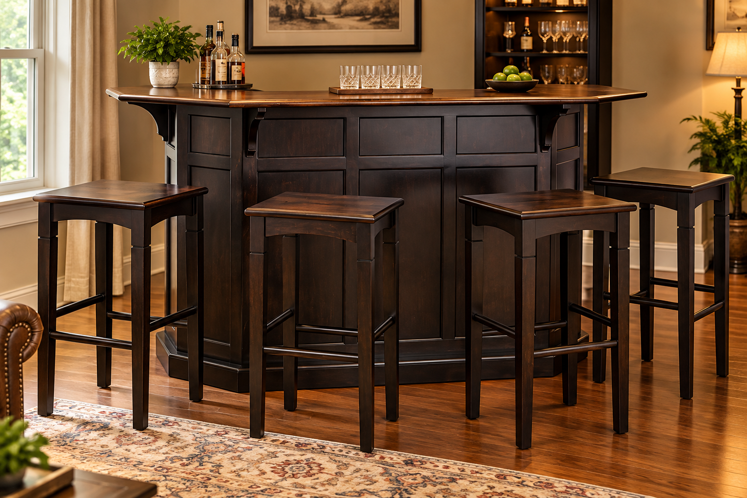 The Tavern - Amish Handcrafted Home Bar - Traditional Contemporary Style