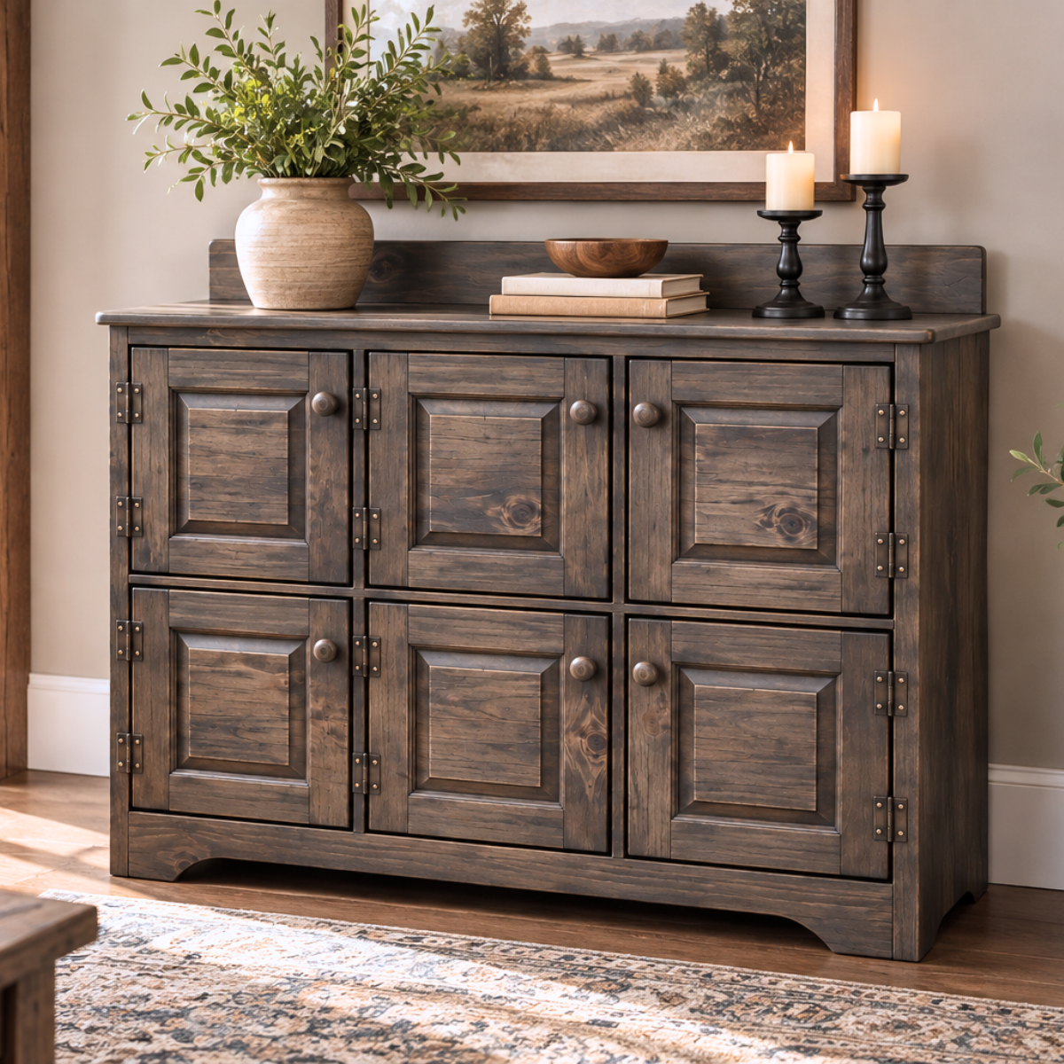 Vintage Pine- Amish Handcrafted Sideboard Cabinet