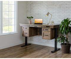 Westin - Amish Hardwood Double Pedestal Lift Desk With Drawers