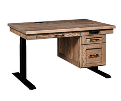 Westin - Amish Hardwood Single Pedestal Lift Desk With Drawers