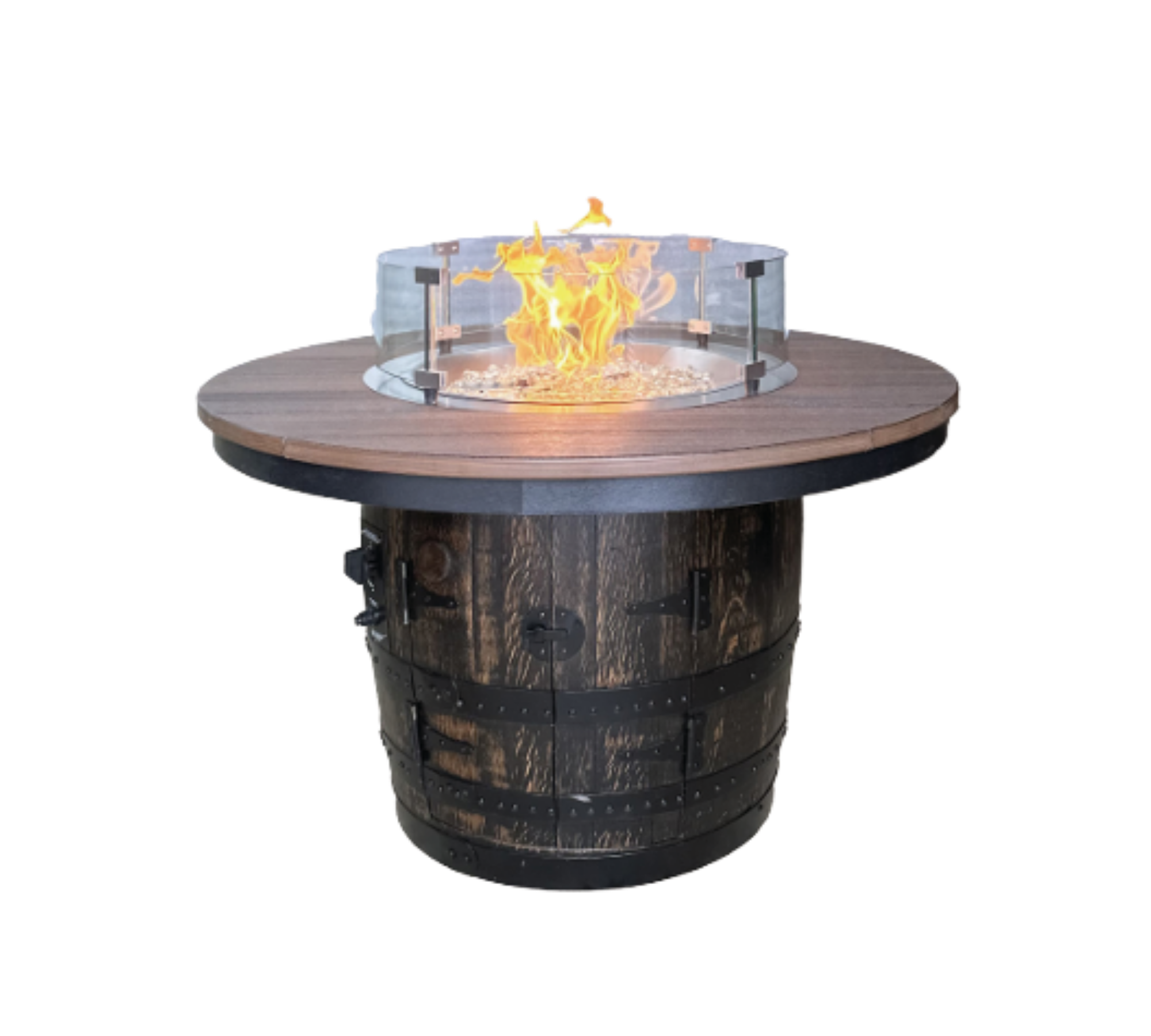 Caskfire - Amish Handcrafted Half Whiskey Barrel Fire Pit