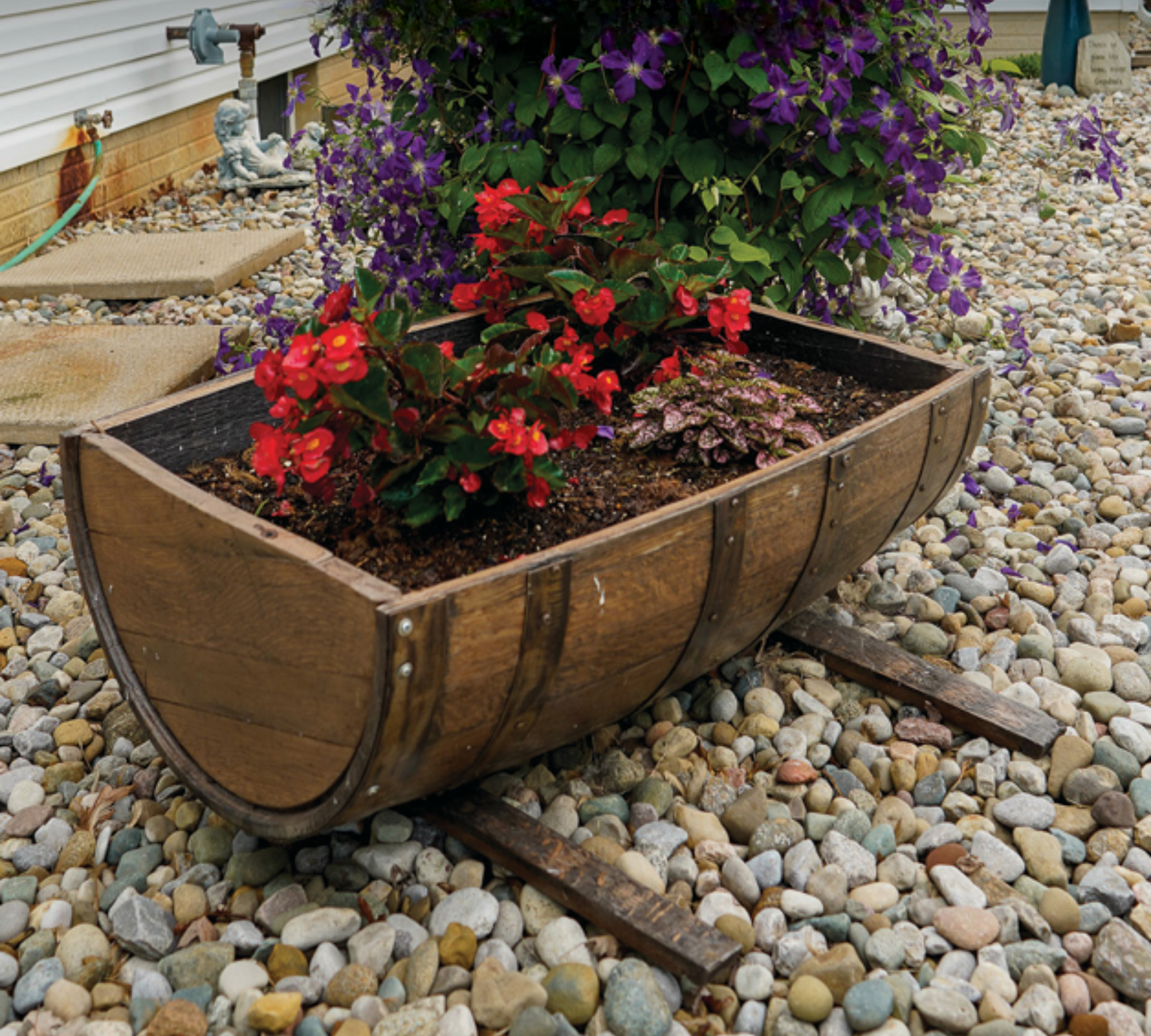 Clover - Amish Handcrafted Half-Whiskey Barrel Planter