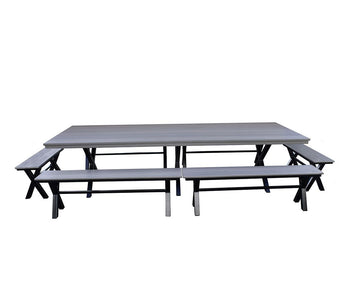 Xavier Lake - Poly Wood & Powder Coated Steel Outdoor Table