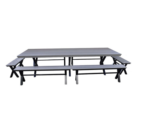 Xavier Lake - Poly Wood & Powder Coated Steel Outdoor Table