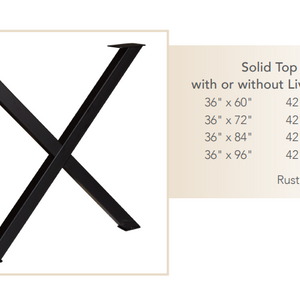 Black Powder Coated Steel X Base