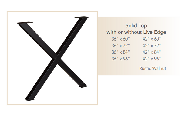 Black Powder Coated Steel X Base