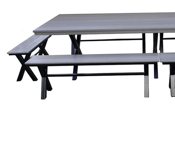 Xavier Lake - Poly Wood & Powder Coated Steel Outdoor Bench