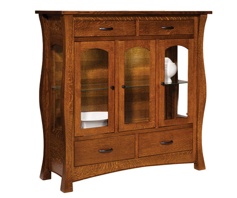 York-  Amish Handcrafted Display Buffet Cabinet