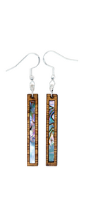 Rectangle Earrings Zebrawood - Abalone