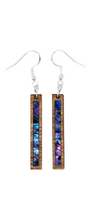 Rectangle Earrings Zebrawood - Purple