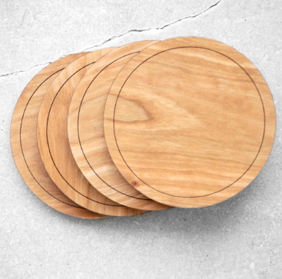 Premium Hardwood Coaster Set