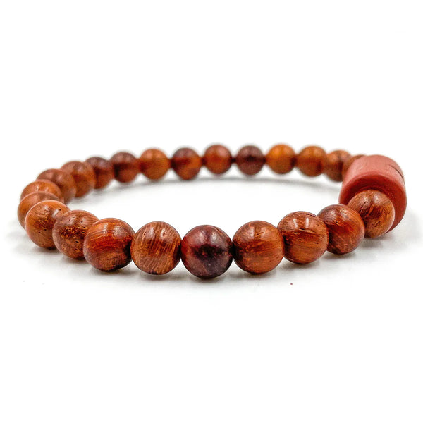 Solid - Red Rosewood Mala Beaded Bracelet