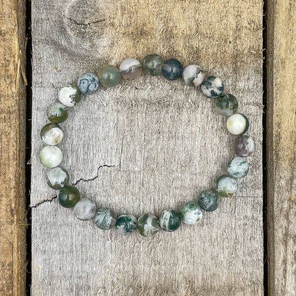 Union - Tree Agate Green Gemstone Beaded Bracelet