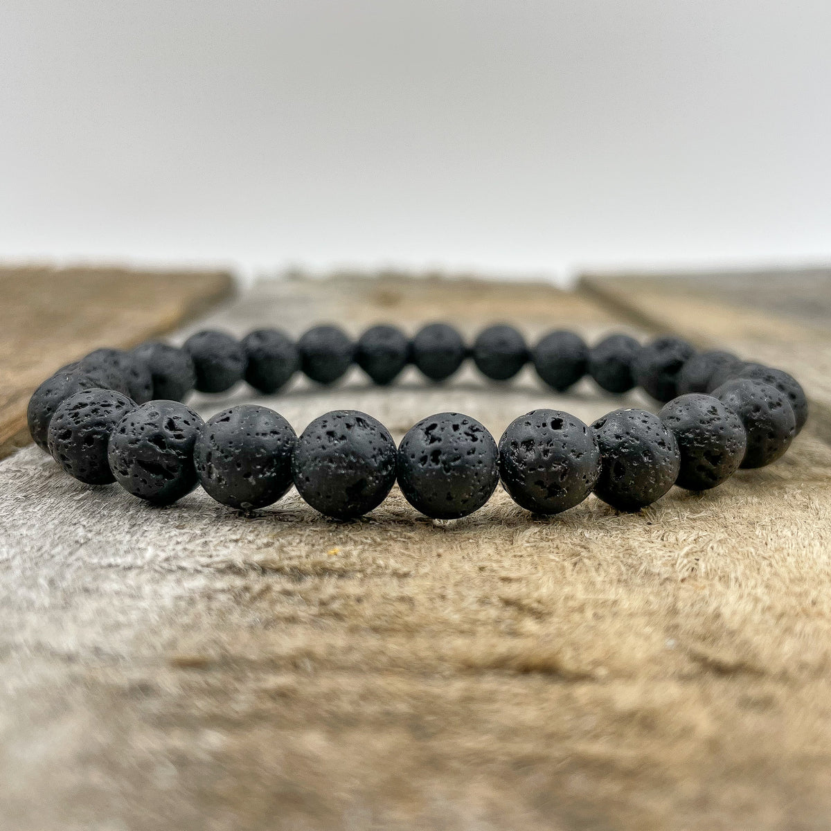 Union - Smooth Lava Rock Gemstone Beaded Bracelet